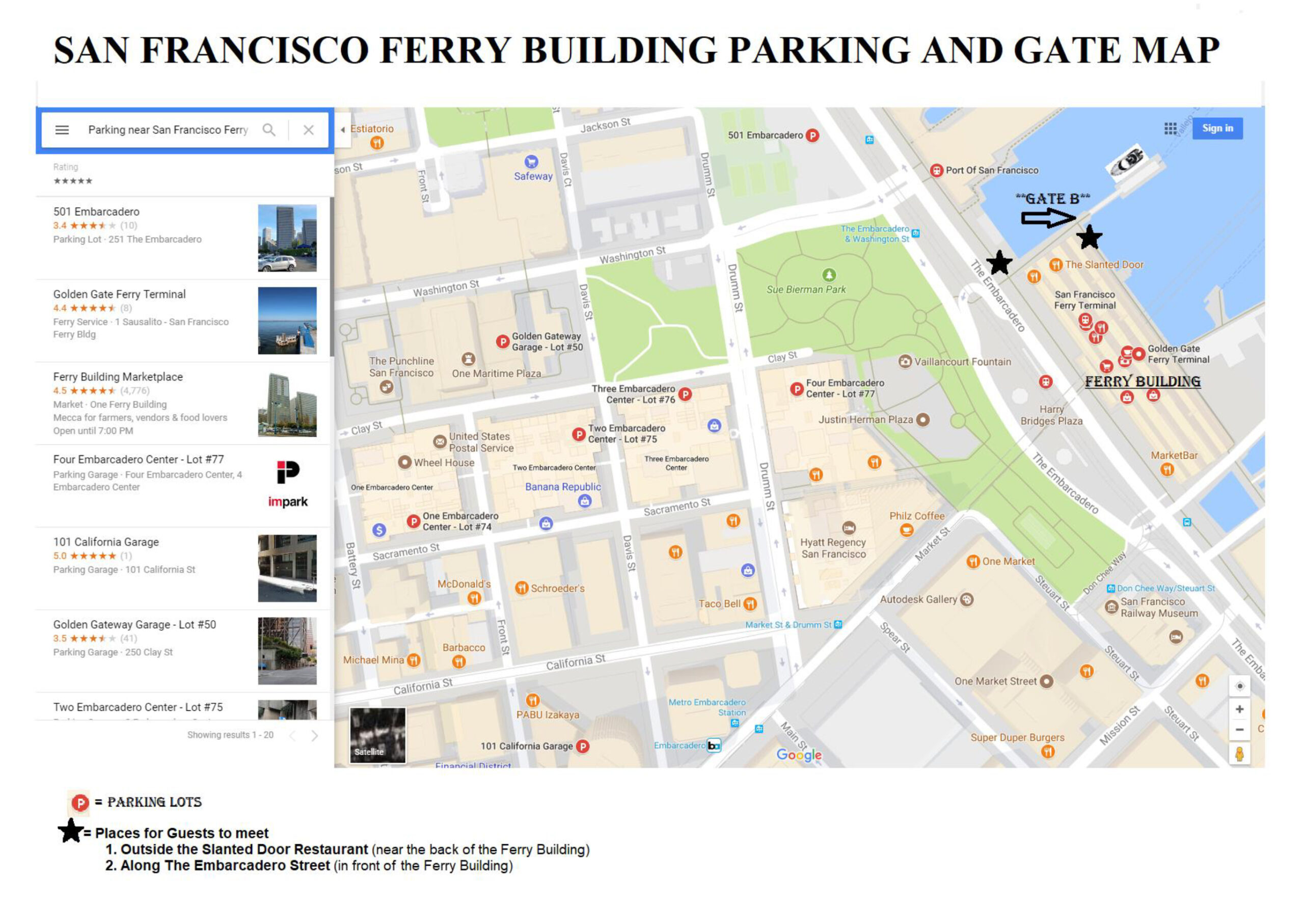 map Ferry Building SF Gate B Directions Parking 2 scaled - Yacht Executive Cocktail Reception at RSA